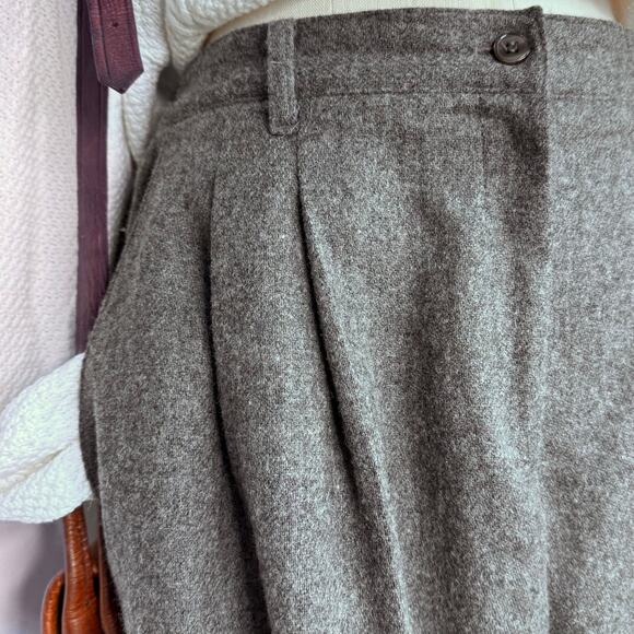 Vintage Wool Pants Tourers Gray Pleated Fully Lined Pockets Dark Academia - Picture 10 of 11